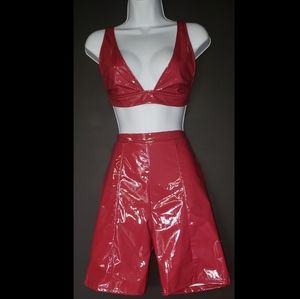 Red Faux Leather Set